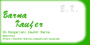 barna kaufer business card